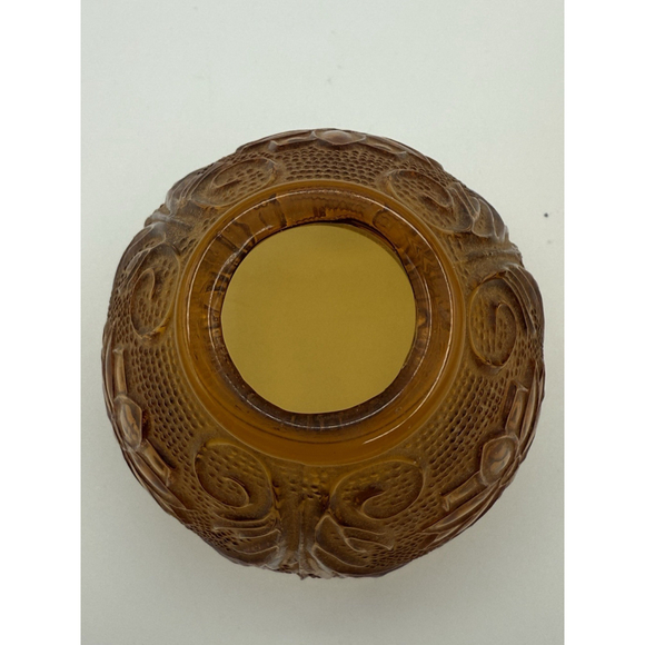 Vintage Indiana Glass Tiara Fairy Lamp Amber Color Sandwich Pattern - Picture 6 of 10